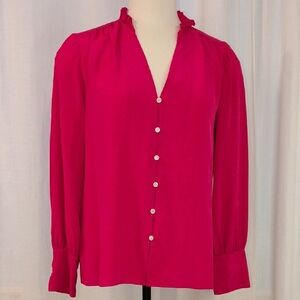 Silk Pink Button-Down Career Blouse - J.Crew